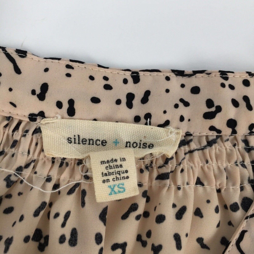 Urban Outfitters Silence and Noise Animal Print Chiffon Blouse Top XS Beige Tan - Picture 3 of 6